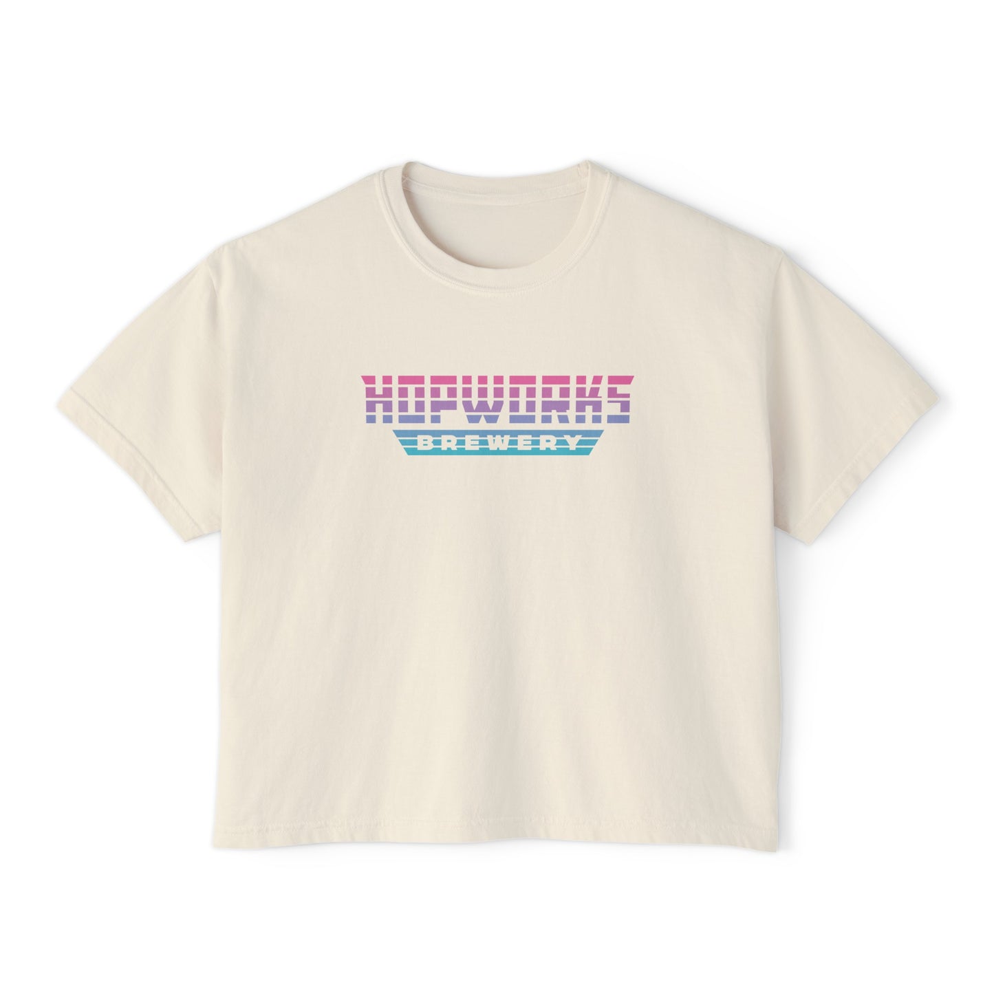 Cotton Candy Sunset Women's Boxy Crop Tee
