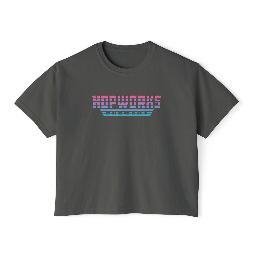 Cotton Candy Sunset Women's Boxy Crop Tee