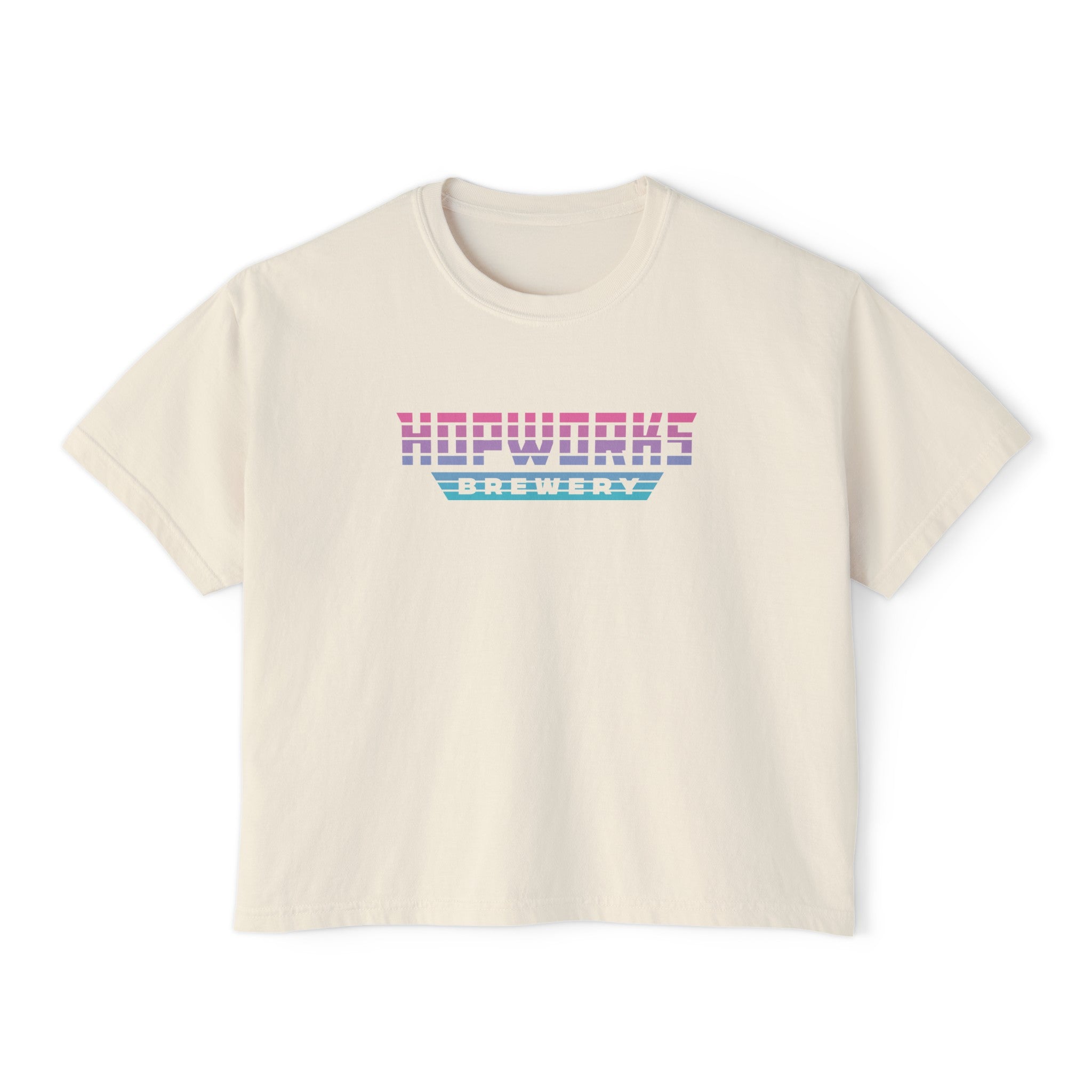 Cotton Candy Sunset Women's Boxy Crop Tee