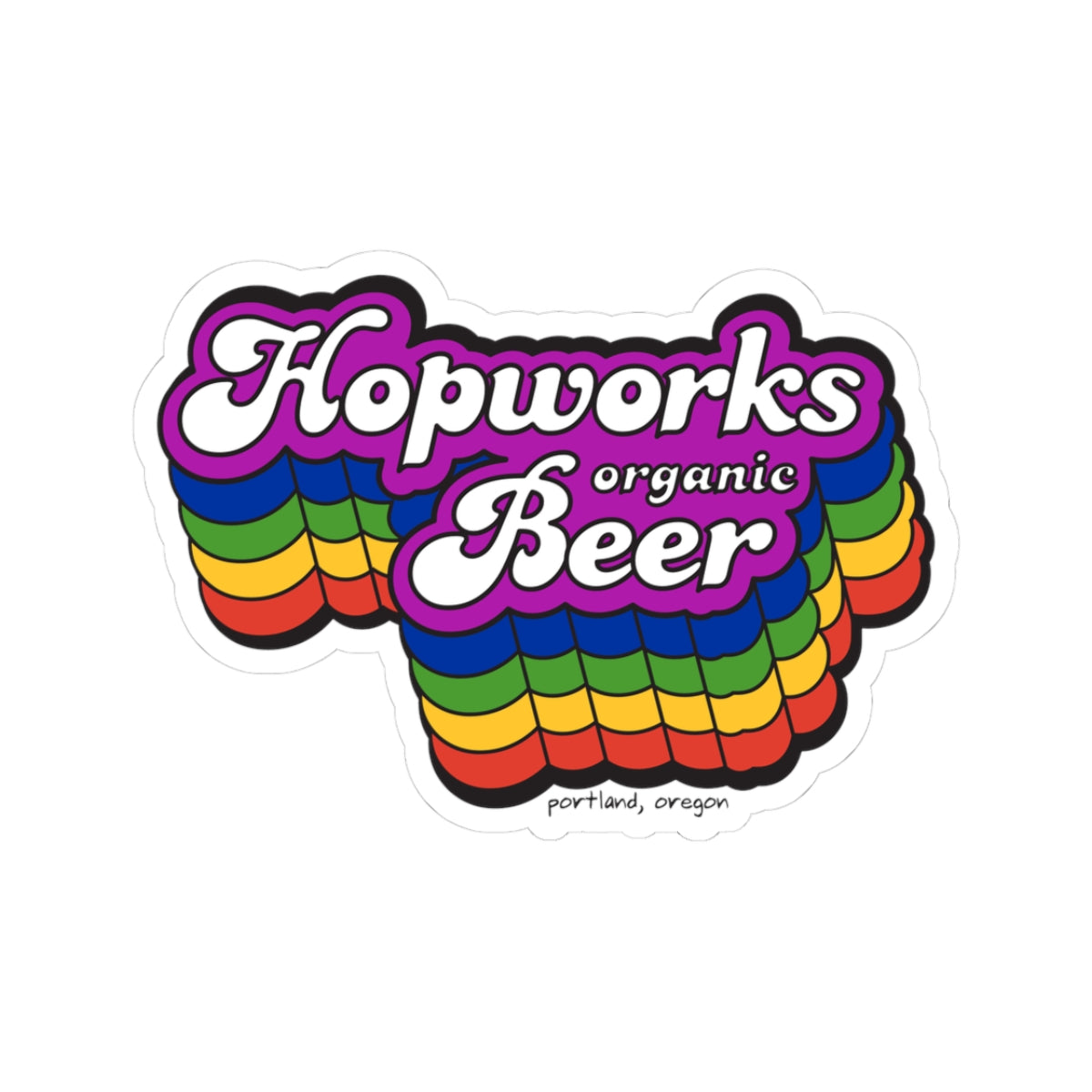 Hopworks Rainbow Kiss-Cut Stickers