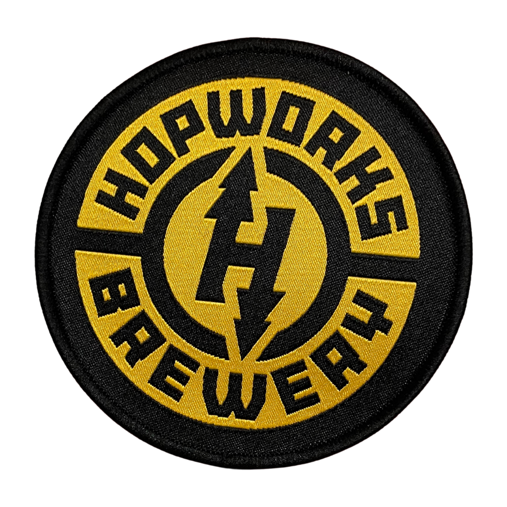 Hopworks Logo 3" Round Iron-On Patch